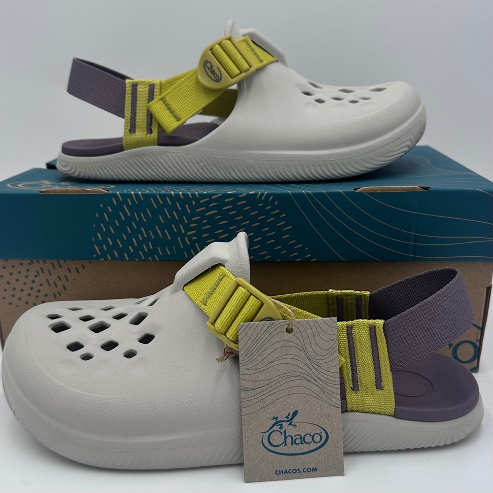 Chaco Chillos Clog Womens 10 Moonbeam White Purple Adjustable Strap JCH109164